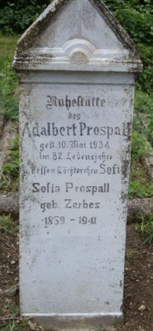 Prospall Adalbert 1859-1934 Zerbes Sofia 1859-1941 Grabstein